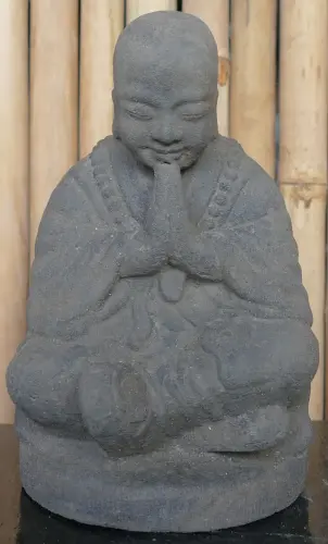 Product image of the product “Sitting Monk, 25cm height, cast lava stone, handcrafted & coloured ”